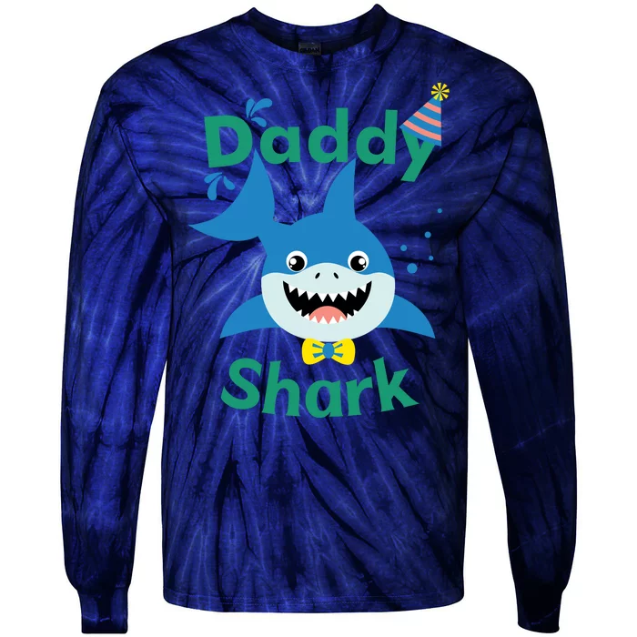 Daddy Shark Birthday Party Matching Family Tie-Dye Long Sleeve Shirt