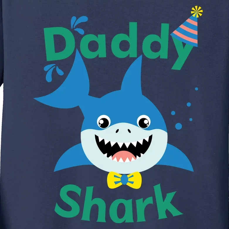 Daddy Shark Birthday Party Matching Family Kids Long Sleeve Shirt