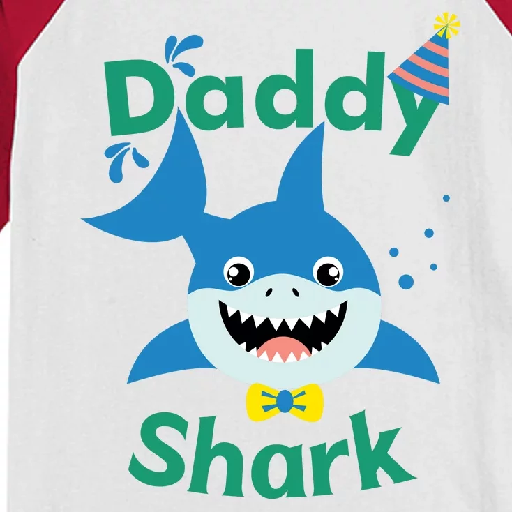 Daddy Shark Birthday Party Matching Family Kids Colorblock Raglan Jersey