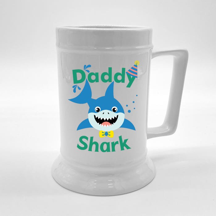 Daddy Shark Birthday Party Matching Family Front & Back Beer Stein