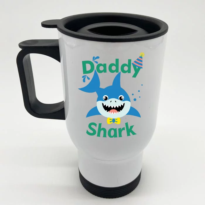 Daddy Shark Birthday Party Matching Family Front & Back Stainless Steel Travel Mug