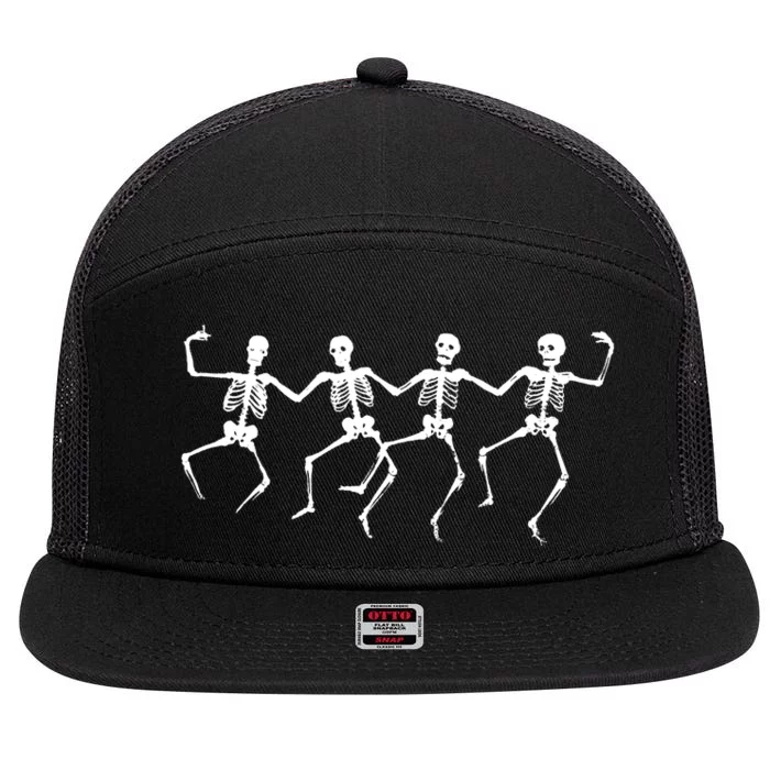 Dancing Skeletons Bones 7 Panel Mesh Trucker Snapback Hat