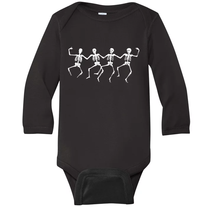 Dancing Skeletons Bones Baby Long Sleeve Bodysuit