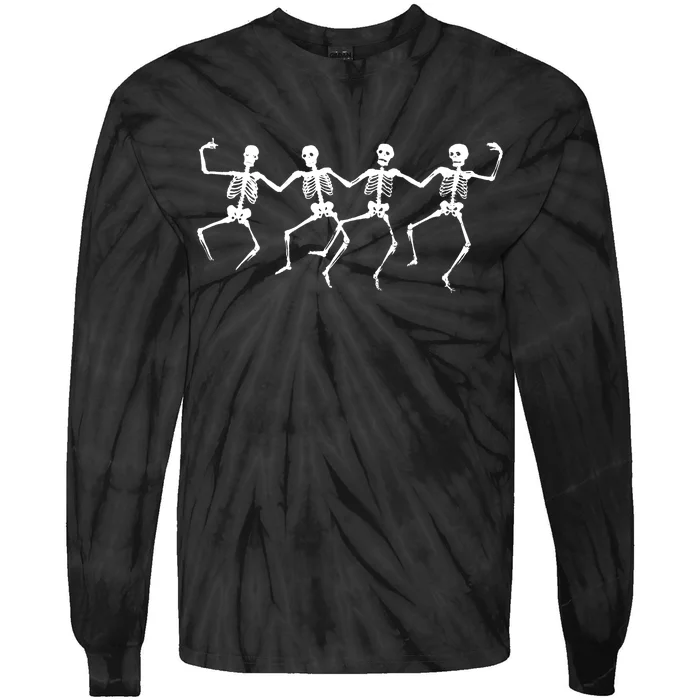 Dancing Skeletons Bones Tie-Dye Long Sleeve Shirt