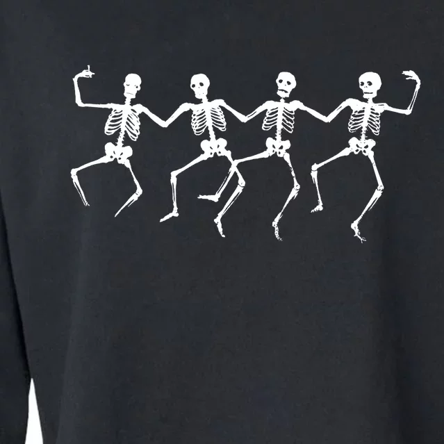 Dancing Skeletons Bones Cropped Pullover Crew