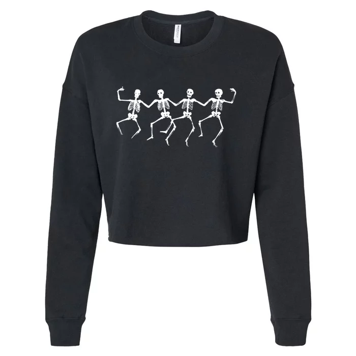 Dancing Skeletons Bones Cropped Pullover Crew