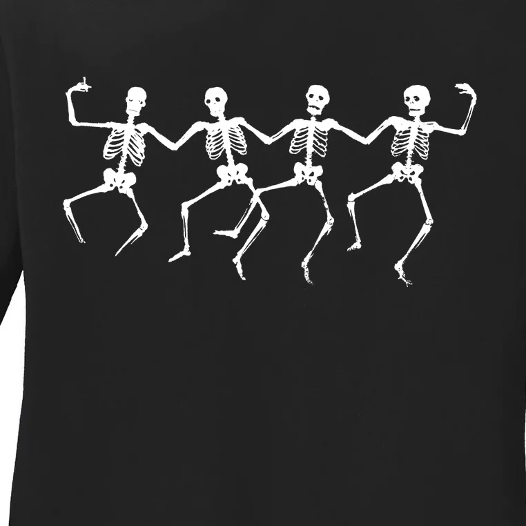 Dancing Skeletons Bones Ladies Long Sleeve Shirt