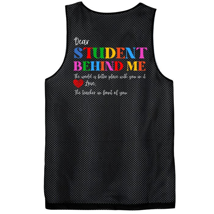 Dear Student Behind Me Front & Back Mesh Reversible Basketball Jersey Tank