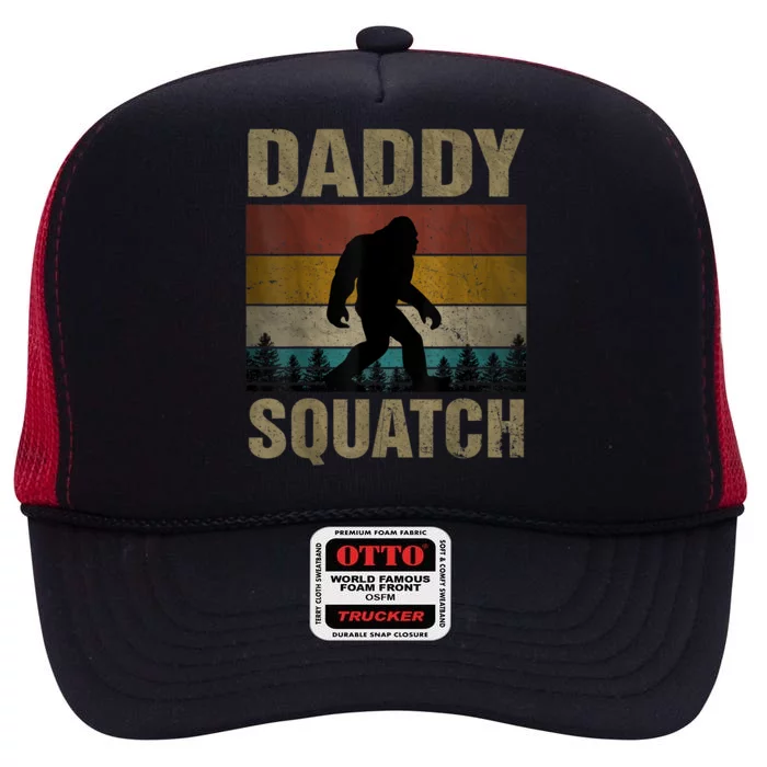 Daddy Squatch Bigfoot Dad Sasquatch Yeti Family Matching High Crown Mesh Trucker Hat