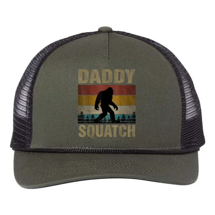 Daddy Squatch Bigfoot Dad Sasquatch Yeti Family Matching Retro Rope Trucker Hat Cap