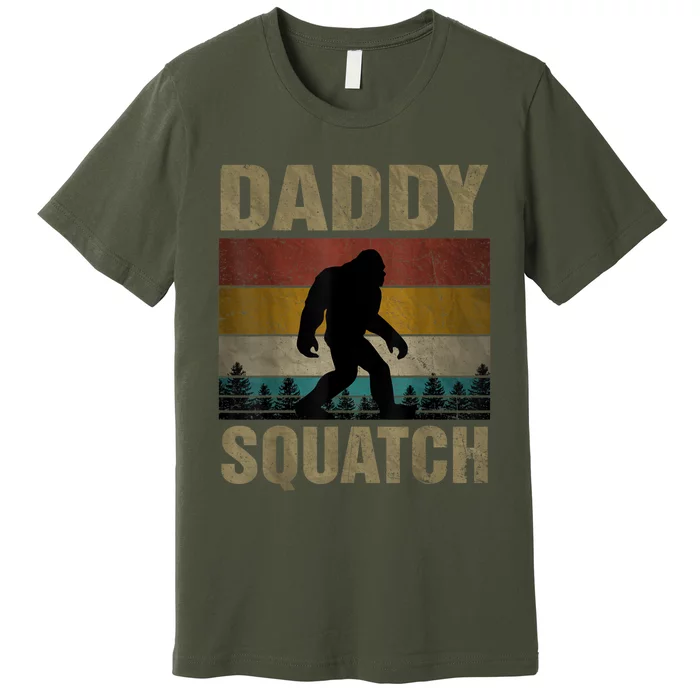 Daddy Squatch Bigfoot Dad Sasquatch Yeti Family Matching Premium T-Shirt