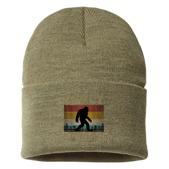 Daddy Squatch Bigfoot Dad Sasquatch Yeti Family Matching Sustainable Knit Beanie