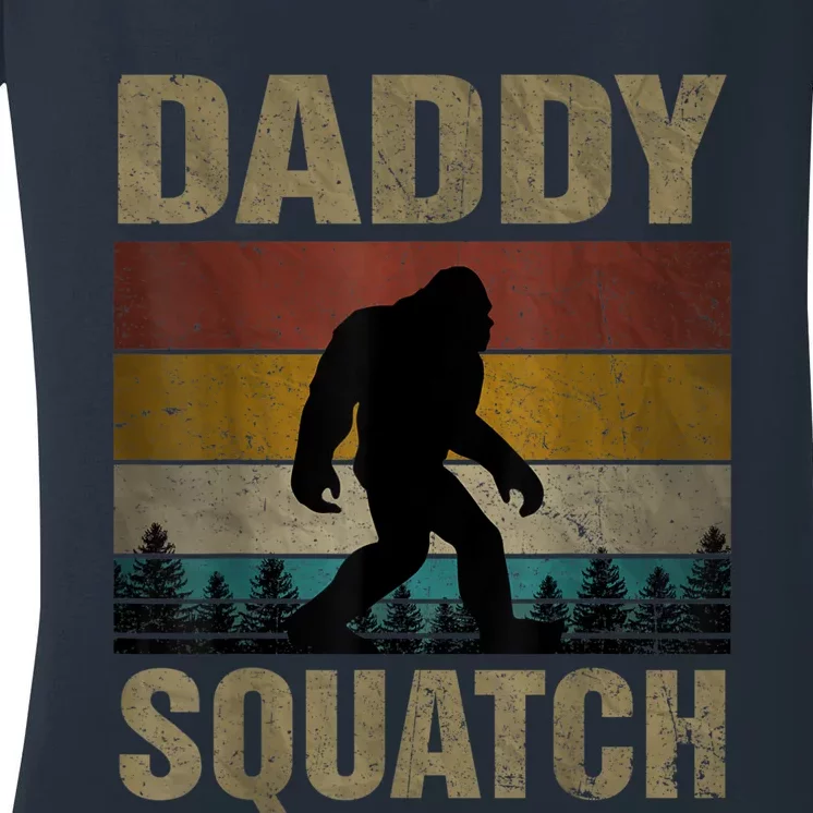 Daddy Squatch Bigfoot Dad Sasquatch Yeti Family Matching Women's V-Neck T-Shirt