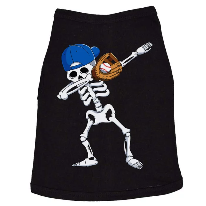 Dabbing Skeleton Baseball Player Halloween Kids Doggie Tank