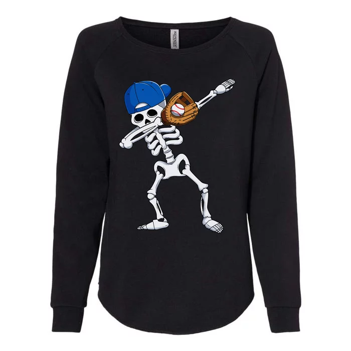 Dabbing Skeleton Baseball Player Halloween Kids Womens California Wash Sweatshirt