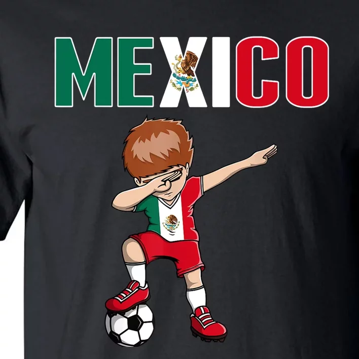 Dabbing Soccer Boy Mexico Soccer Fans Jersey Mexican Flag Tall T-Shirt