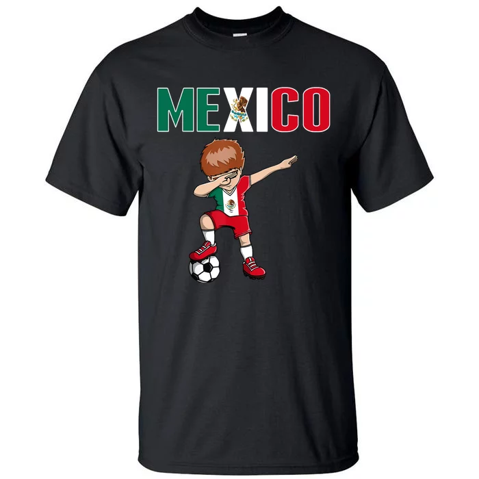 Dabbing Soccer Boy Mexico Soccer Fans Jersey Mexican Flag Tall T-Shirt