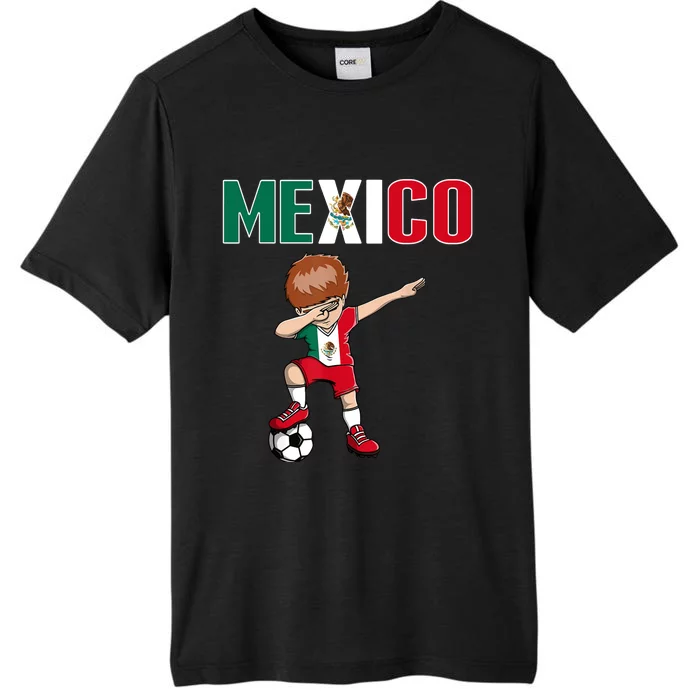 Dabbing Soccer Boy Mexico Soccer Fans Jersey Mexican Flag ChromaSoft Performance T-Shirt