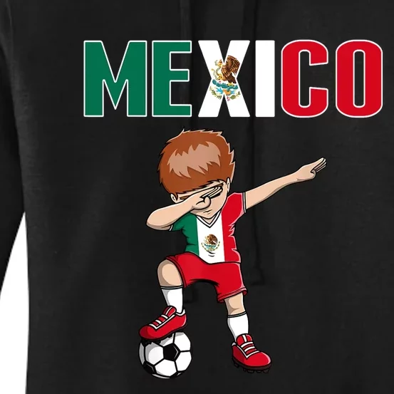 Dabbing Soccer Boy Mexico Soccer Fans Jersey Mexican Flag Women's Pullover Hoodie