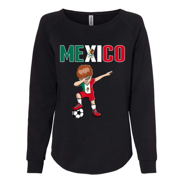 Dabbing Soccer Boy Mexico Soccer Fans Jersey Mexican Flag Womens California Wash Sweatshirt