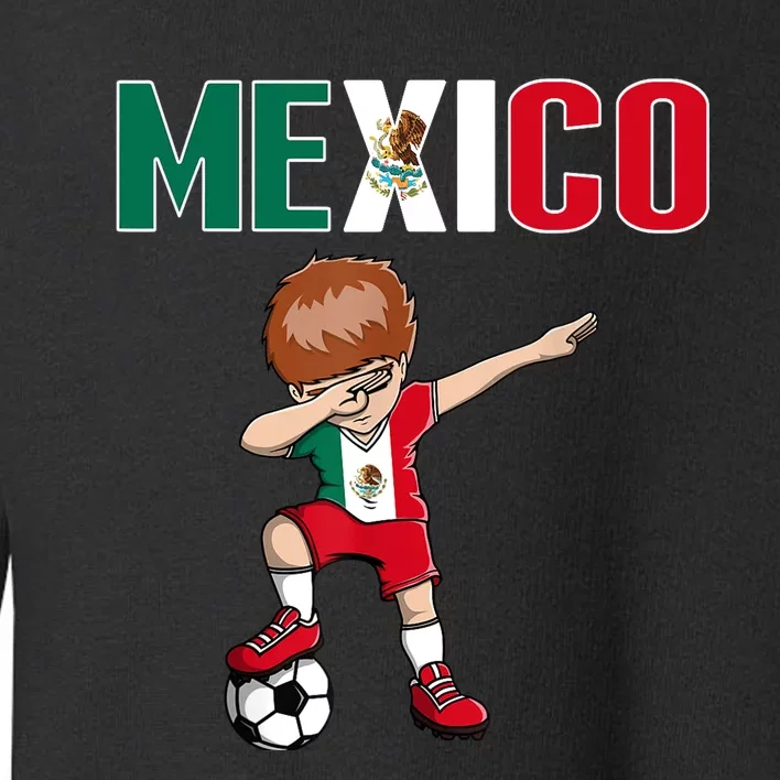 Dabbing Soccer Boy Mexico Soccer Fans Jersey Mexican Flag Toddler Sweatshirt