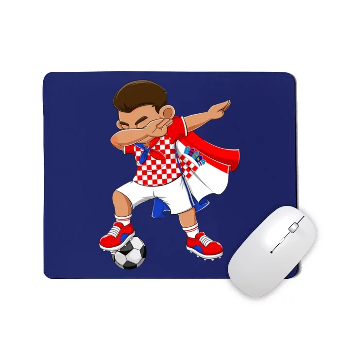 Dabbing Soccer Boy Croatia Football Flag Mousepad