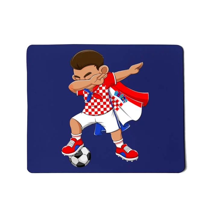 Dabbing Soccer Boy Croatia Football Flag Mousepad