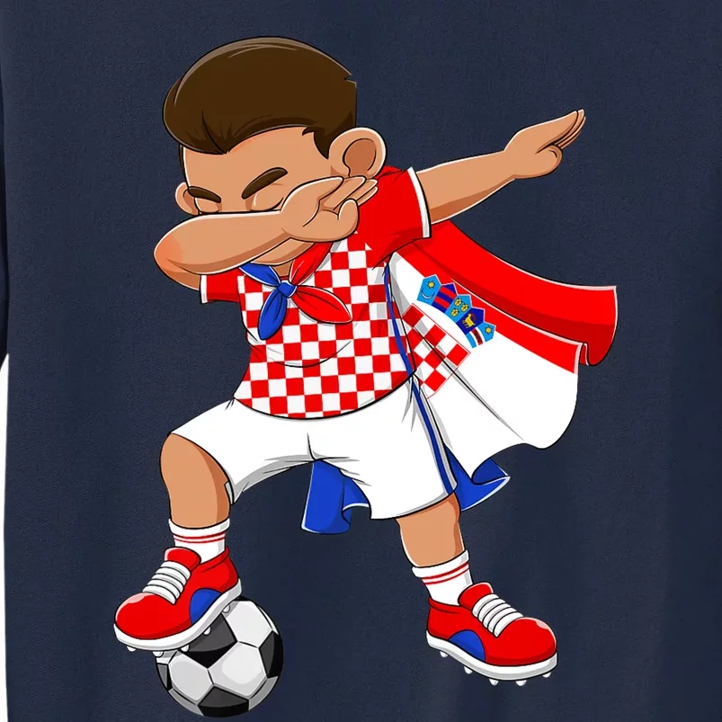 Dabbing Soccer Boy Croatia Football Flag Tall Sweatshirt