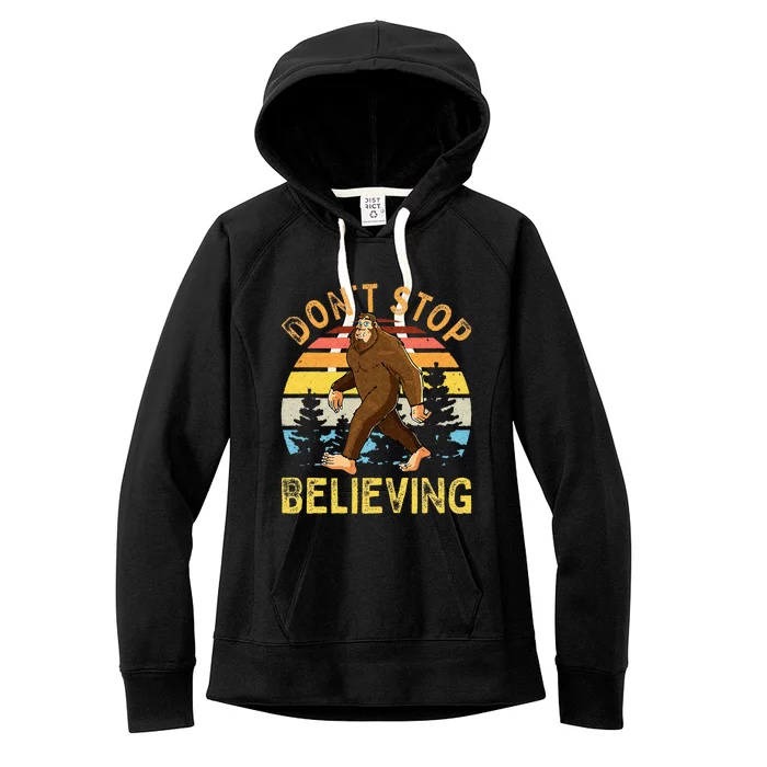 Don't Stop Believing Funny BigFoot Women's Fleece Hoodie