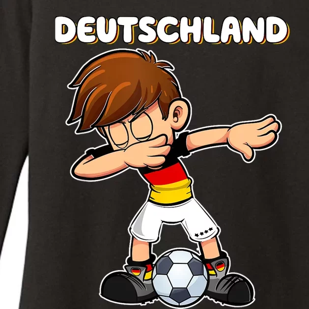 Dabbing Soccer Boy Germany Jersey Germany Fan Womens CVC Long Sleeve Shirt