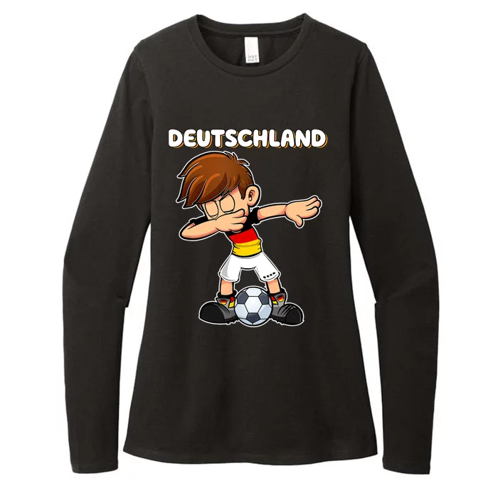 Dabbing Soccer Boy Germany Jersey Germany Fan Womens CVC Long Sleeve Shirt