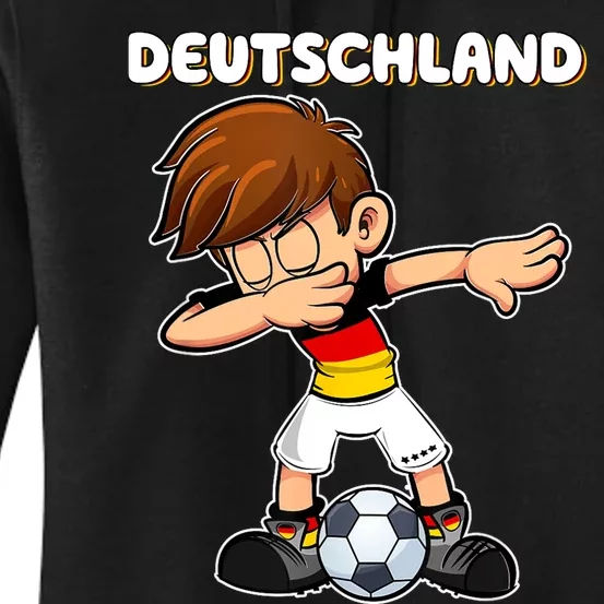 Dabbing Soccer Boy Germany Jersey Germany Fan Women's Pullover Hoodie