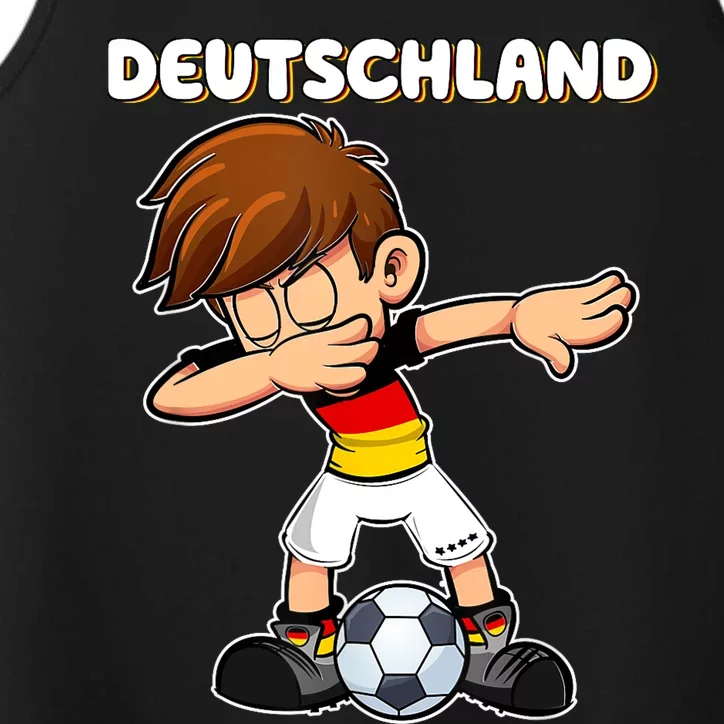 Dabbing Soccer Boy Germany Jersey Germany Fan Performance Tank