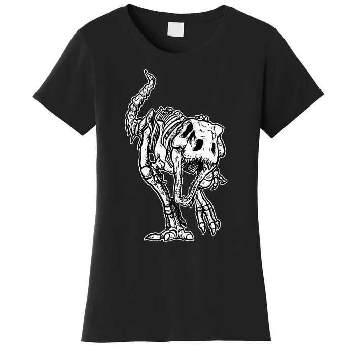 Dino Skeleton Bones Fossil Paleontologist Dinosaur T Rex Women's T-Shirt