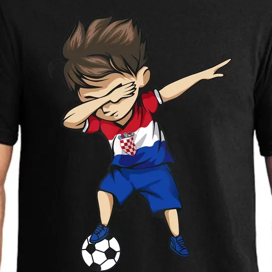 Dabbing Soccer Boy Croatia Jersey Croatian Football Pajama Set