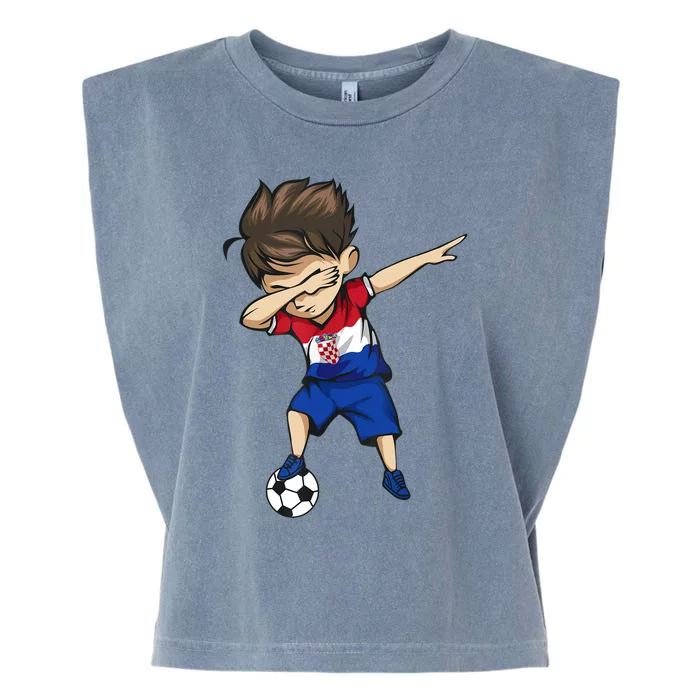 Dabbing Soccer Boy Croatia Jersey Croatian Football Garment-Dyed Women's Muscle Tee