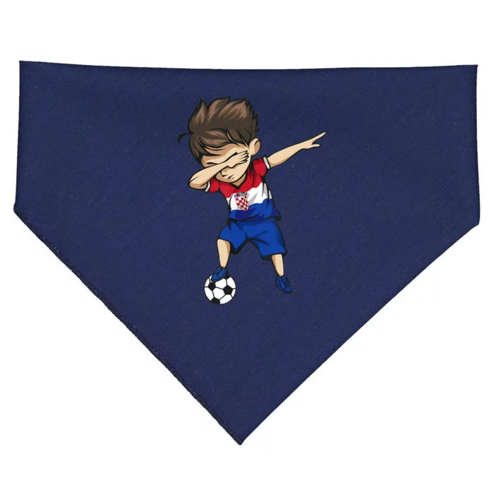 Dabbing Soccer Boy Croatia Jersey Croatian Football USA-Made Doggie Bandana