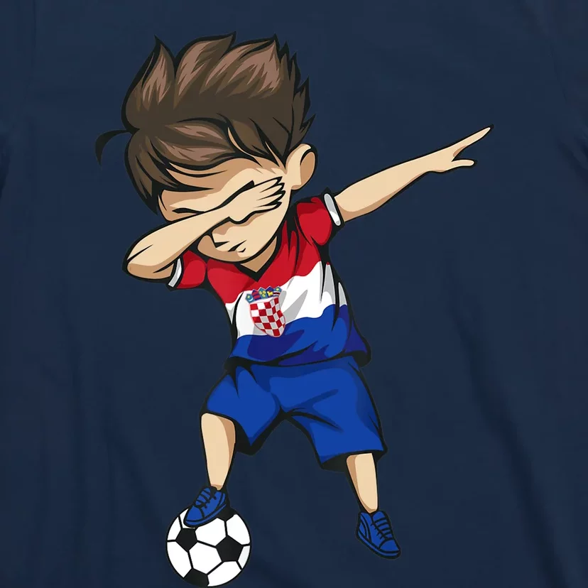 Dabbing Soccer Boy Croatia Jersey Croatian Football T-Shirt