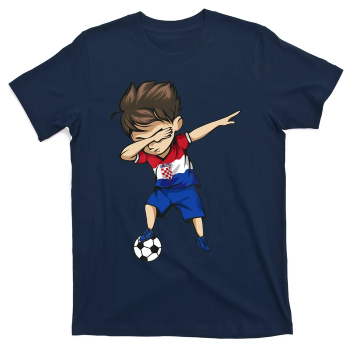 Dabbing Soccer Boy Croatia Jersey Croatian Football T-Shirt