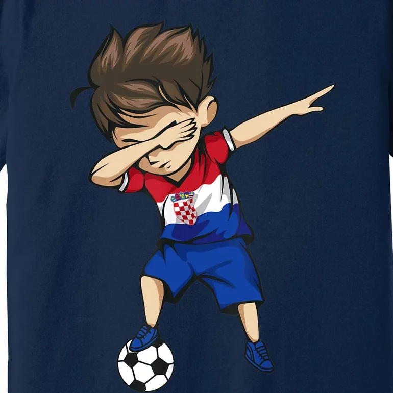 Dabbing Soccer Boy Croatia Jersey Croatian Football Premium T-Shirt