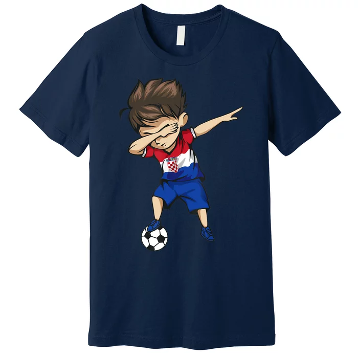 Dabbing Soccer Boy Croatia Jersey Croatian Football Premium T-Shirt