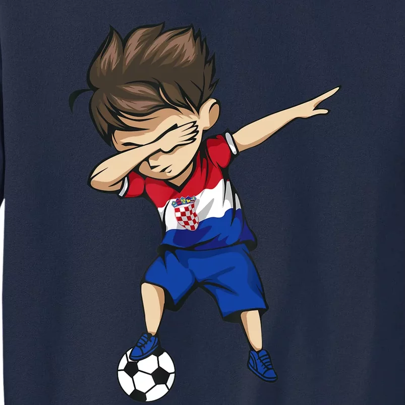 Dabbing Soccer Boy Croatia Jersey Croatian Football Tall Sweatshirt