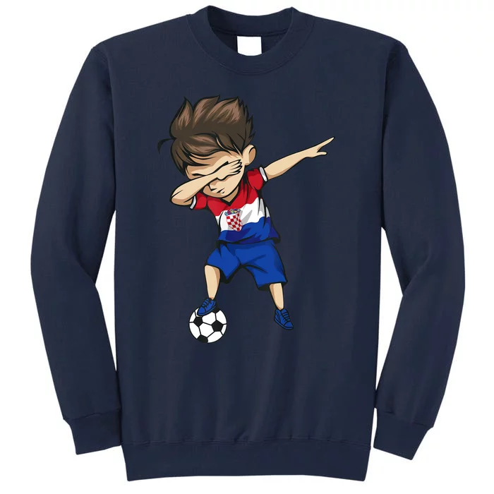 Dabbing Soccer Boy Croatia Jersey Croatian Football Tall Sweatshirt