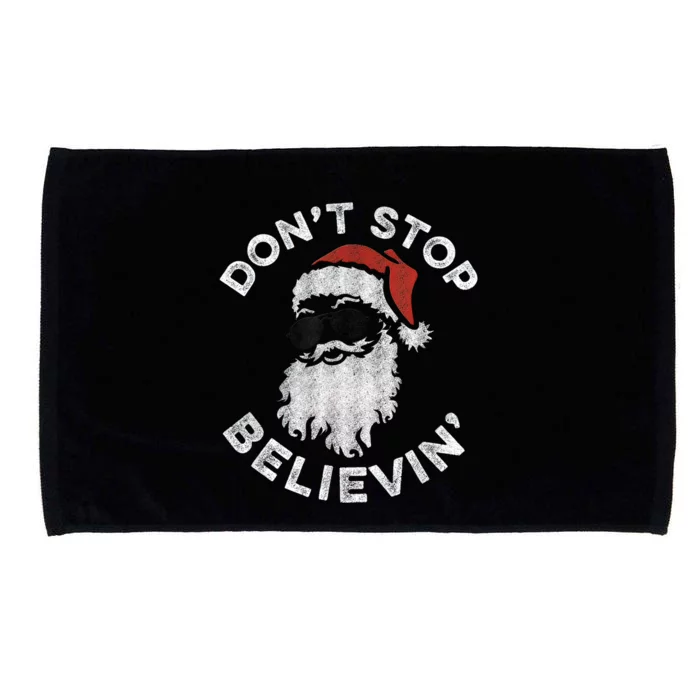 Don't Stop Believin' Cool Shades Santa Microfiber Hand Towel