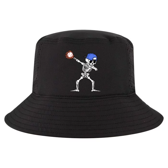 Dabbing Skeleton Baseball Halloween Player Catcher Pitcher Cool Comfort Performance Bucket Hat