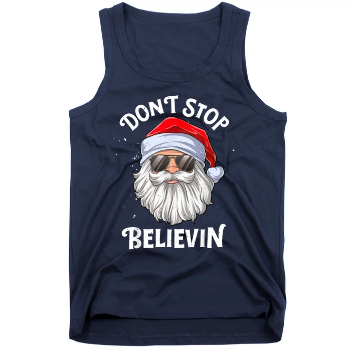 Don't Stop Believin Santa Funny Christmas Boys Gifts Tank Top