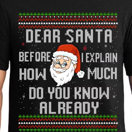 Dear Santa Before I Explain How Much Do You Know Christmas Gift Pajama Set