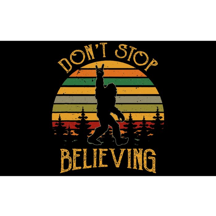 DonT Stop Believing Bigfoot Rock & Roll Retro Sasquatch Bumper Sticker