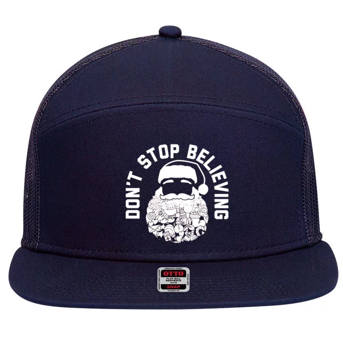 DonT Stop Believing Santa 7 Panel Mesh Trucker Snapback Hat