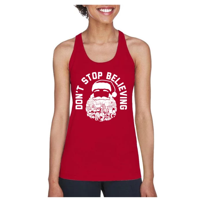 DonT Stop Believing Santa Women's Racerback Tank